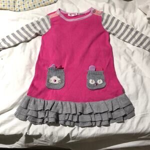 Deux par deux 24m pink dress w/ mismatched accents